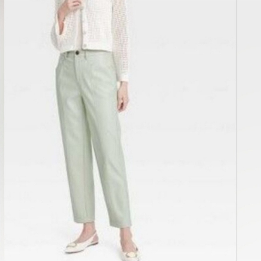 ❤️‍🔥BOGO FREE Women's A new day Faux Leather Mint Straight Fleece Pants - Picture 3 of 6